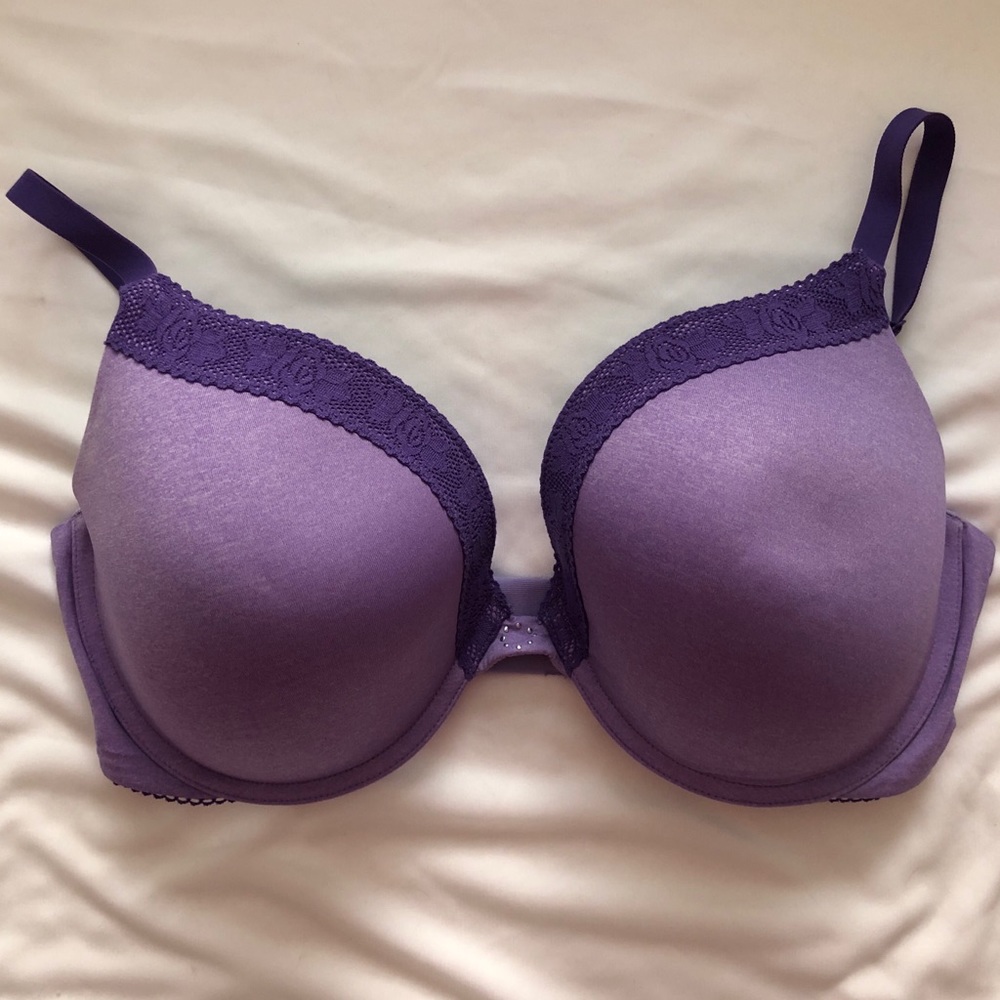 Maidenform Purple Bra with Lace Trim 36DD